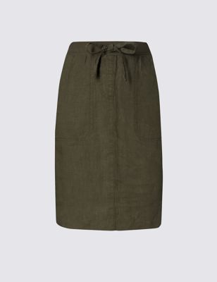 Pure Linen Garment Dye Skirt
